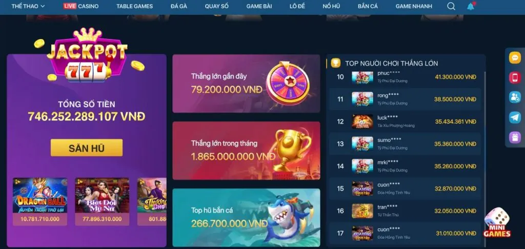 Các lựa chọn nạp tiền tại VN8